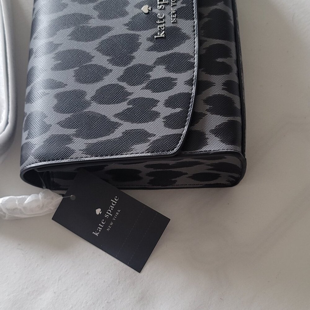 Kate Spade Carson Crossbody Bag NWT (Grey Black Leopard) - Picture 2 of 5